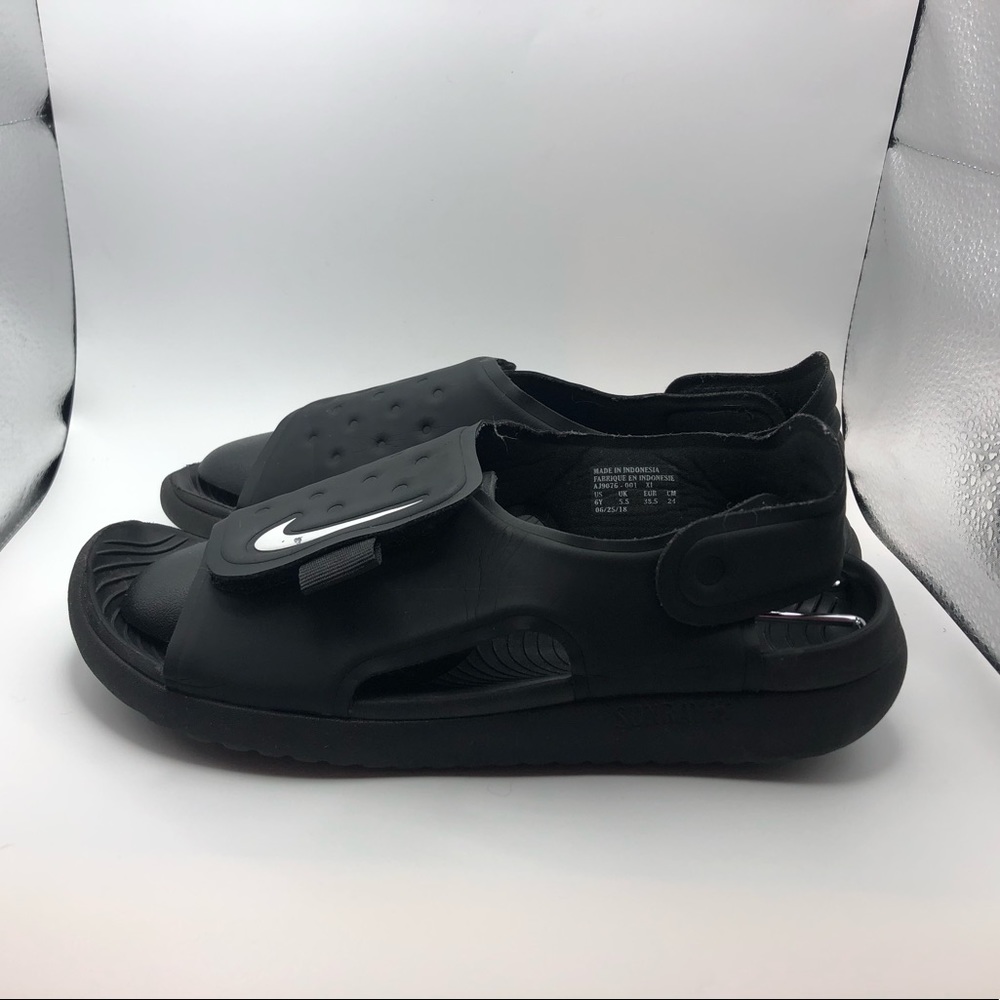 Nike black slide on sandals size 6Y or womens 7.5